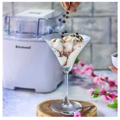 Kitchenif Digital Ice Cream Sorbet Slush & Frozen Yoghurt Maker (1.5 Ltr), White