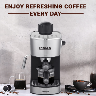 INALSA Espresso/Cappuccino 4Cup Coffee Maker